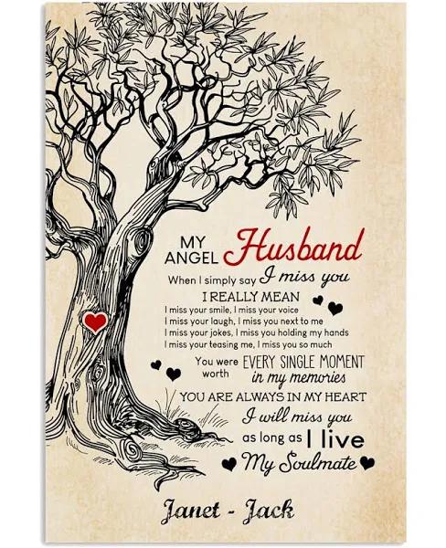 To My Angel Husband When I Simply Say I Met You Portrait Poster & Canvas Gift For Husband From Wife Home Decor Wall Art Visual Art