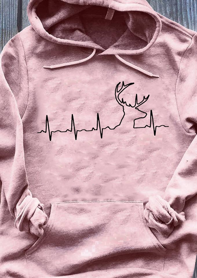 Heart Beat Deer Hoodie