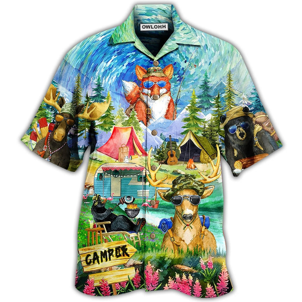 Camping Happy Animals Hawaii Shirt Ha57801