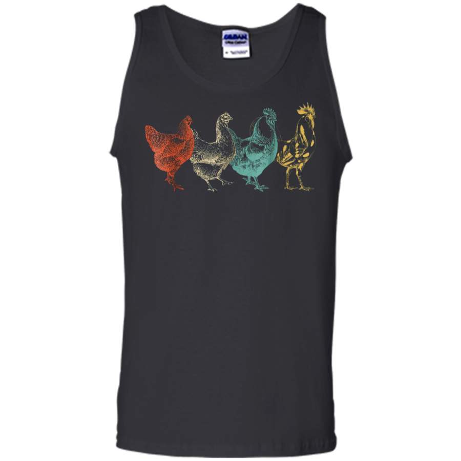 Chicken Vintage Funny Farm Poultry Farmer Gifts Tees Tank Top