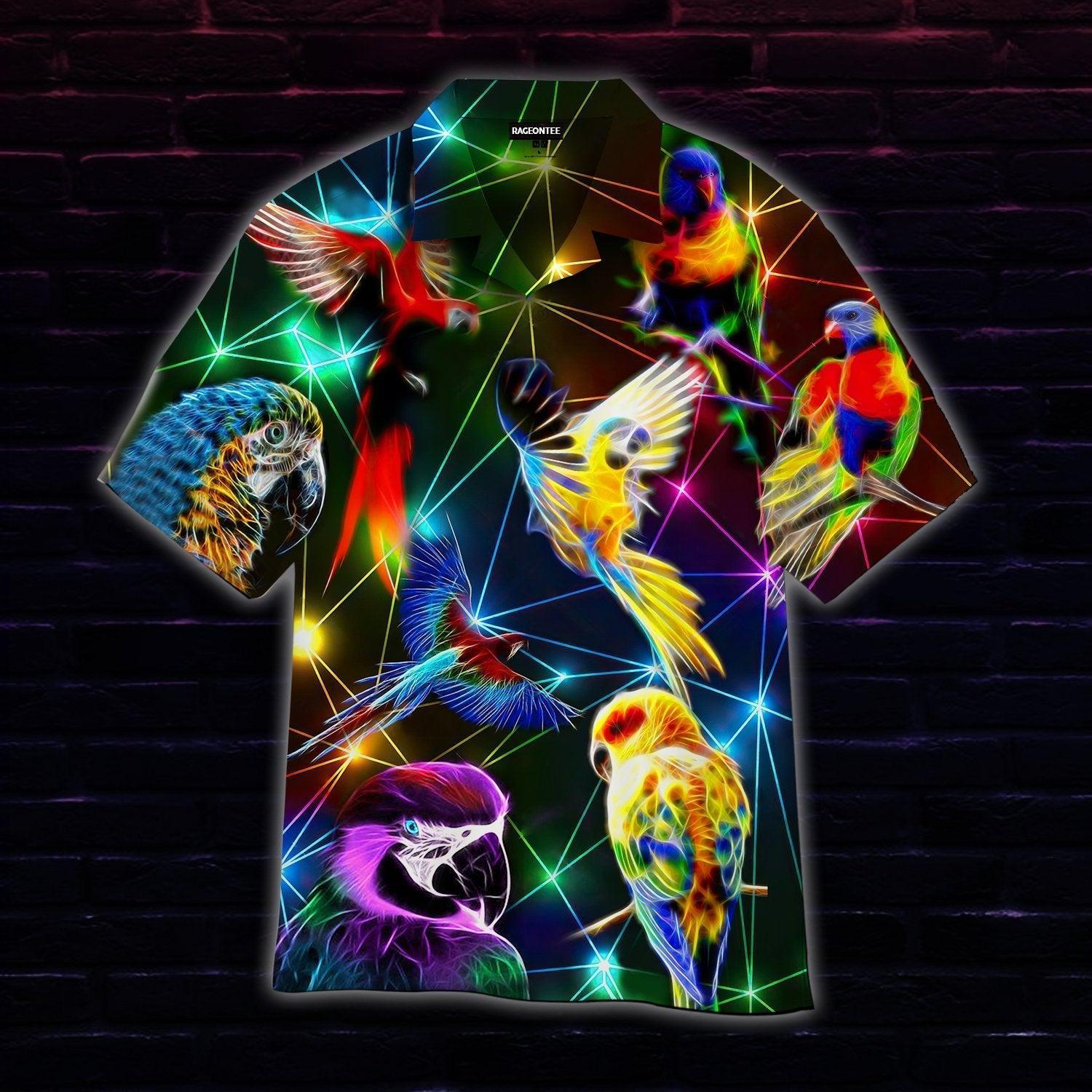 Neon Parrots Hawaii Shirt For Men Women Ha79385