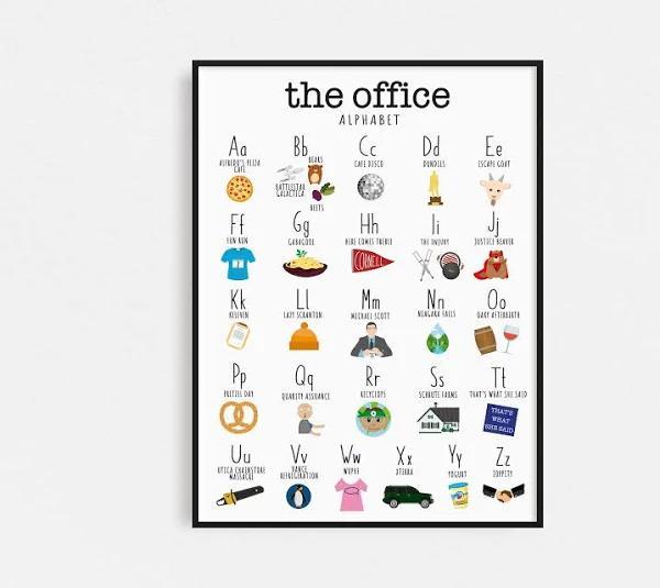 The Office Alphabet – The Office Tv Show Art Poster – Fitjiva Art Store