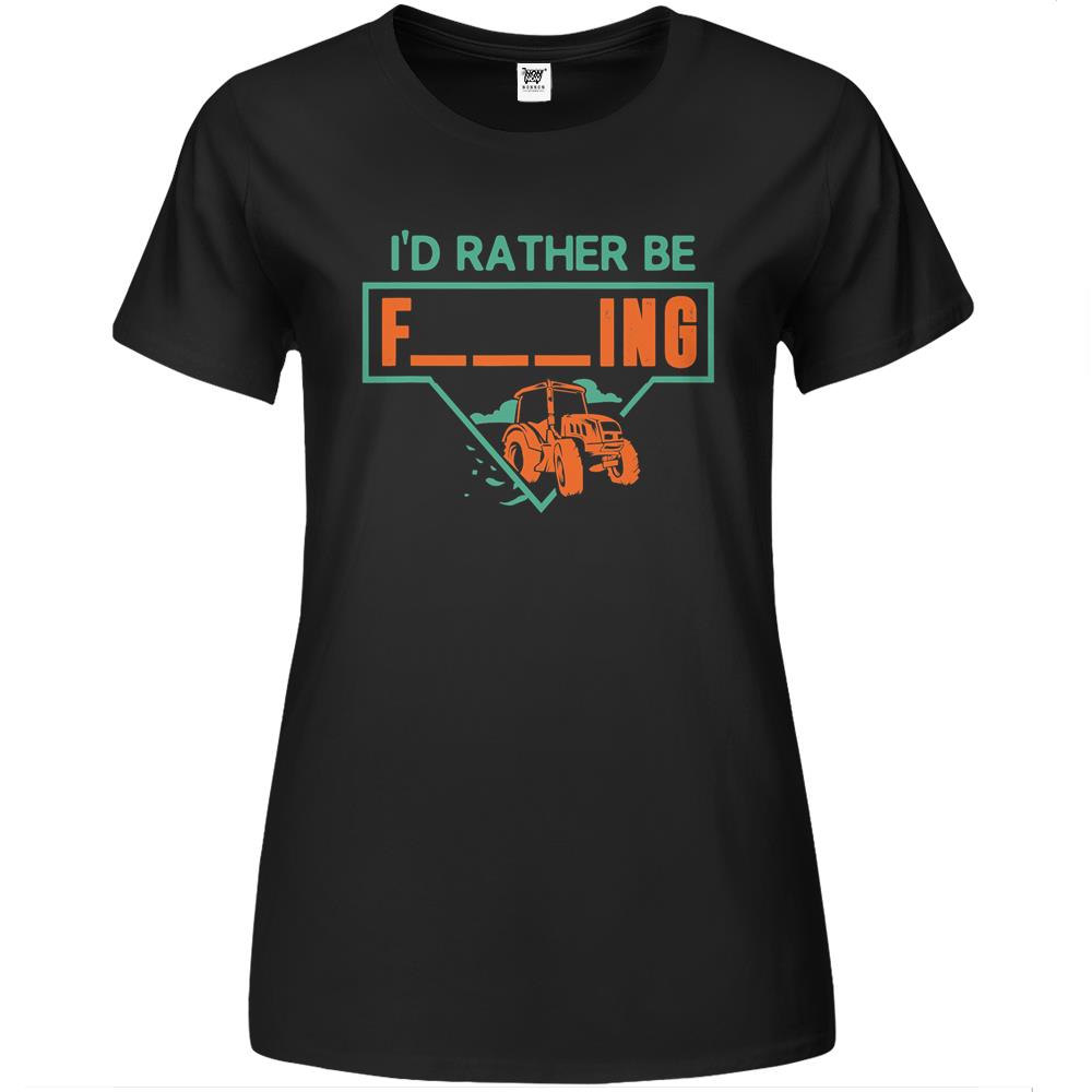 I’D Rather Be Farming Tractor Design For A Hobby Farmer Premium Womens T Shirts