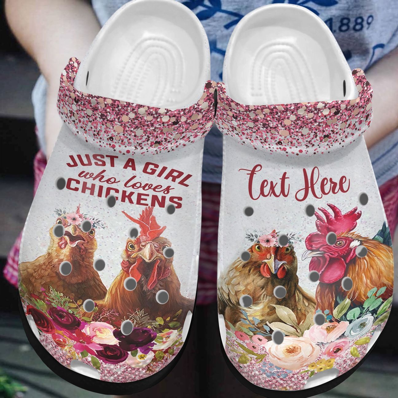 Chicken Personalized Clog, Custom Name, Text, Color, Number Fashion Style For Women, Men, Kid, Print 3D Chicken Lady