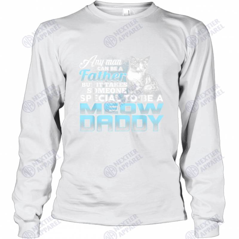 Meow Daddy Father’s Day Cat Kitten Lovers Dad Gift Long Sleeve T-Shirt