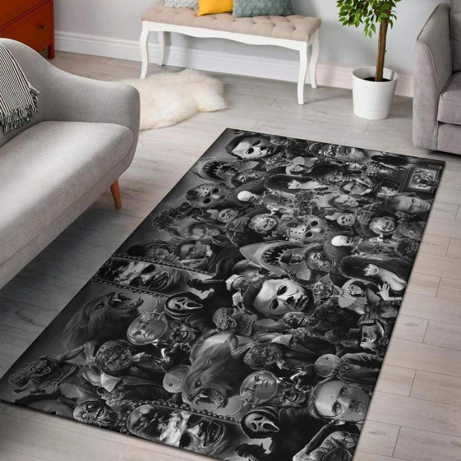 Horror Movie God’s Area Rug Halloween Carpet Freddy Krueger Carpet Jason Voorhees Carpet Michael Myers Carpet Leatherface Halloween Rug