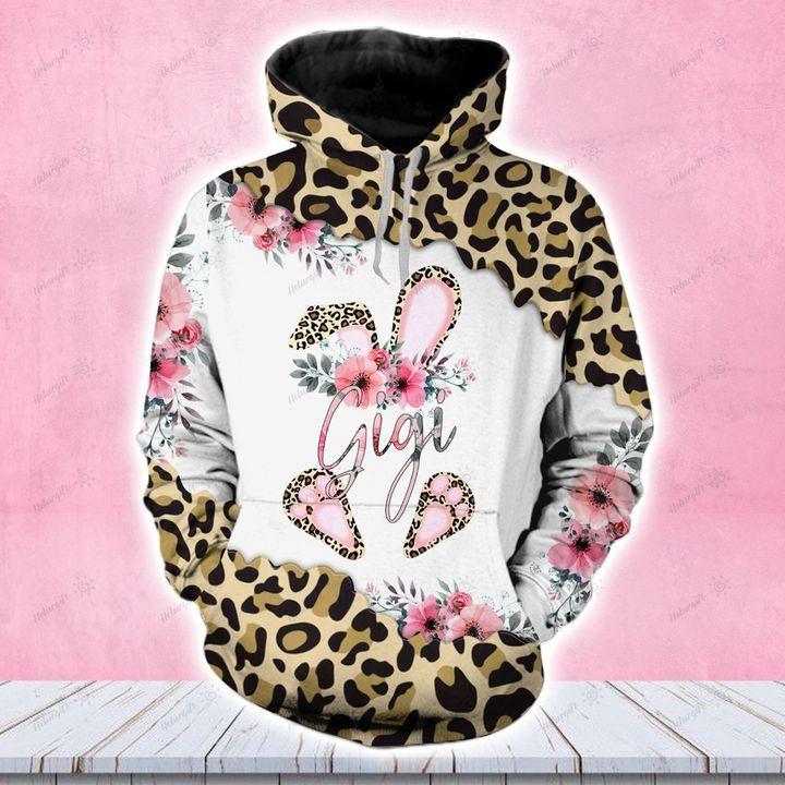 Apayprints -Gigi Bunny Easter Leopard 3d All Over Printed Hoodie Set