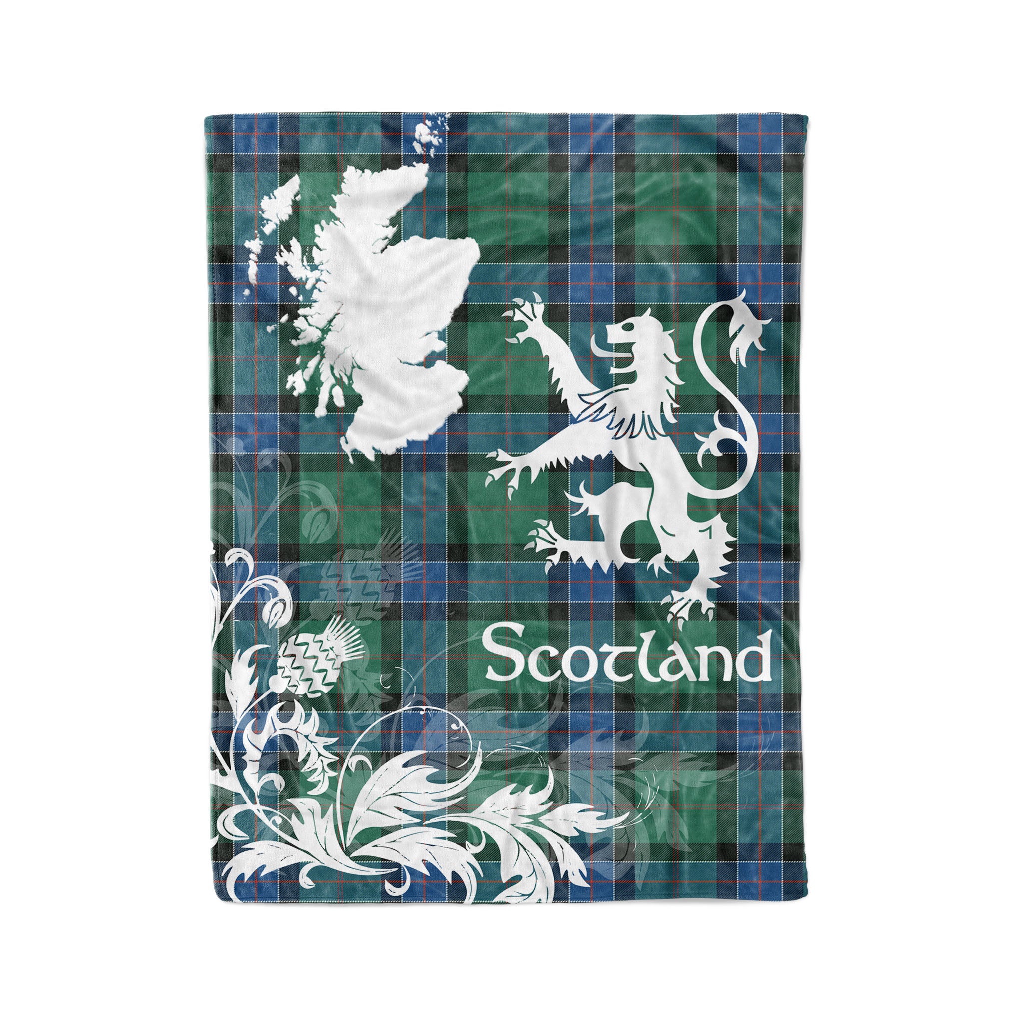 Tartan Plaid Fleece Blanket Tartan Blanket Thistle And Lion Scottish Clan Sinclair Hunting Ancient Plaid Blanket