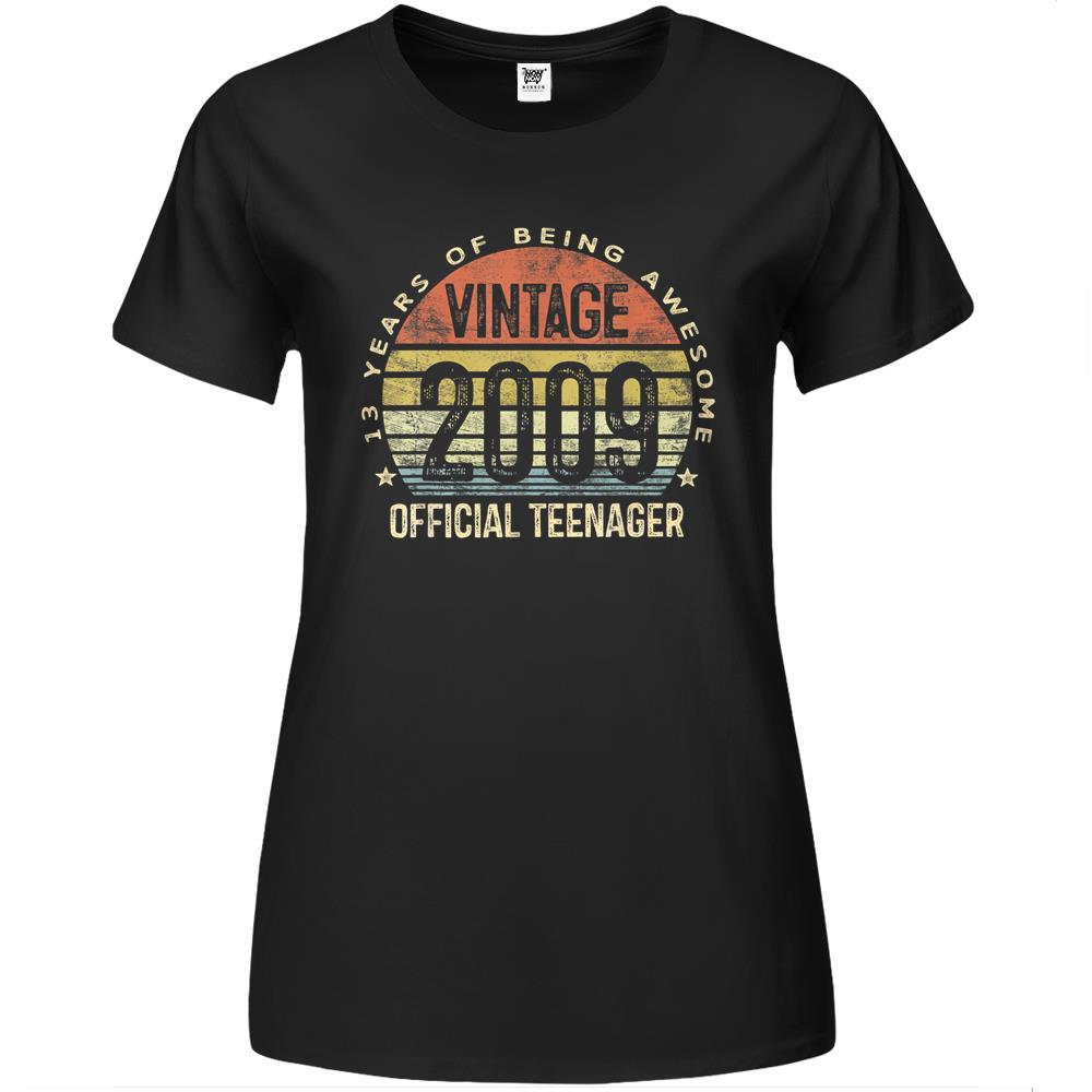 13Th Birthday Gifts Vintage 2009 Official Teenager 13 Yr Old Premium Womens T Shirts