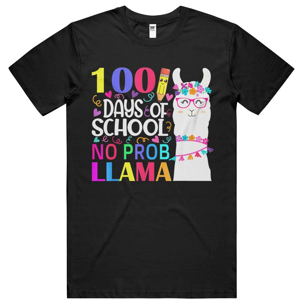 100 Days Of School No Prob-Llama Llama Teacher And Student T Shirts