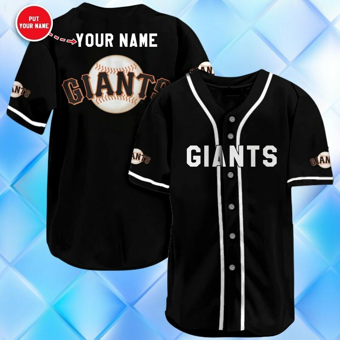 Custom Name San Francisco Giants All Over Print Baseball Jersey For Fans