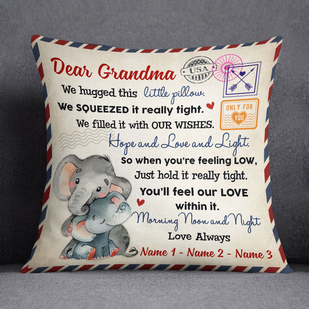 Personalized Elephant Letter To Grandma  Pillow SB292 65O58 (Insert Included)