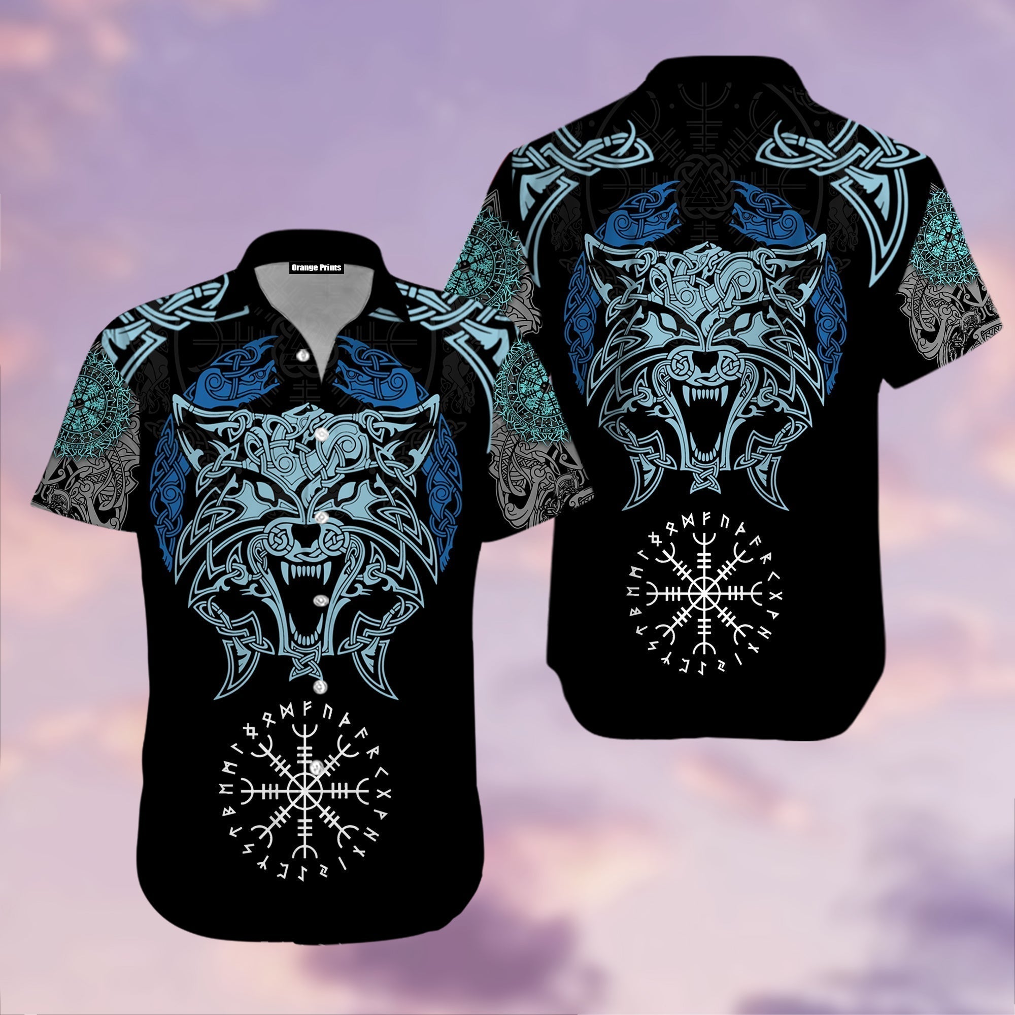 Viking Wolf Tattoo Hawaii Shirt For Men Women Ha49871