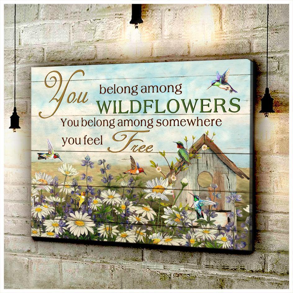 Wildflowers Hummingbird  – Best Gift Idea, Gift For Home Decor, Gift For Family – Horizontal Canvas Matte Canvas Wall Art