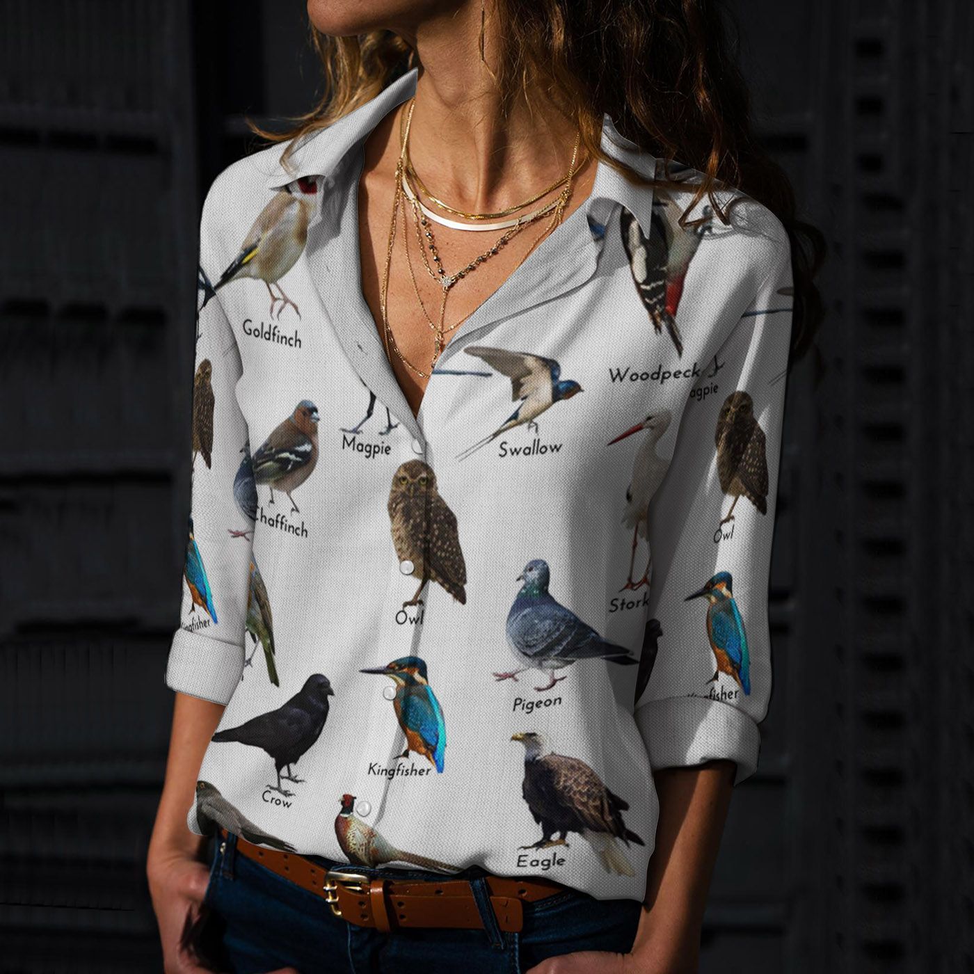Birds – Birdwatching Cotton And Linen Casual Shirt, Birds Casual Shirt
