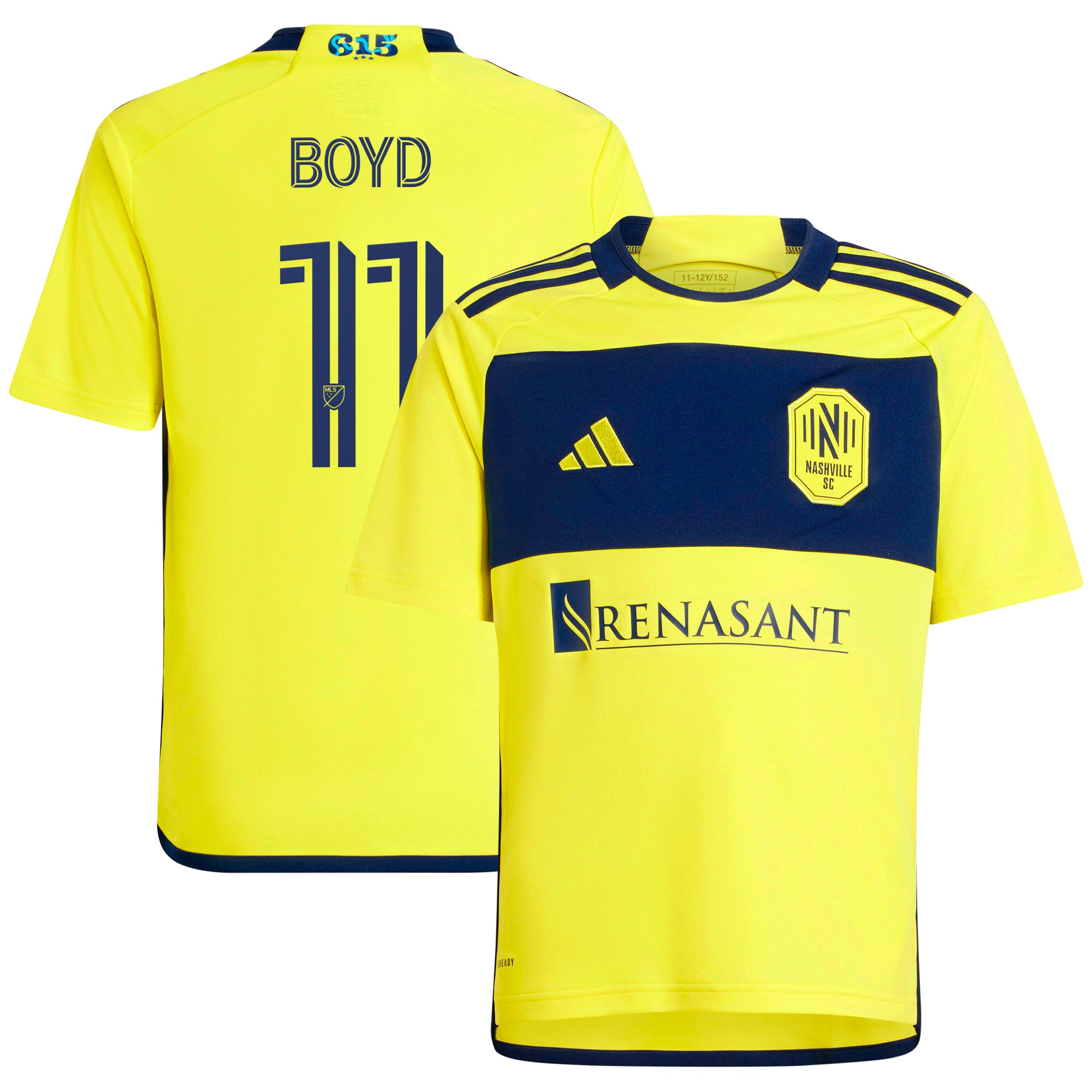 Tyler Boyd Nashville SC Youth 2024 The 615 Kit Replica Player Jersey – Yellow