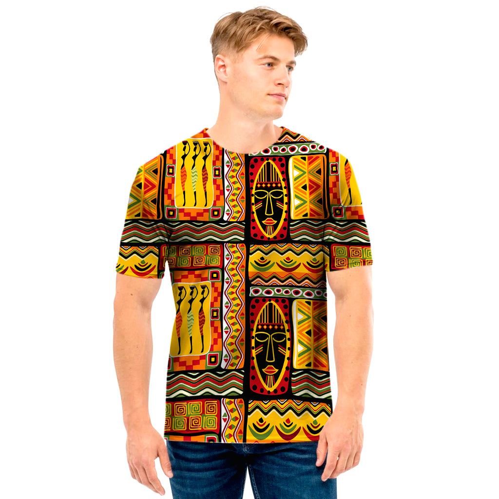 Sunset Ethnic African Tribal Print Men’S T-Shirt