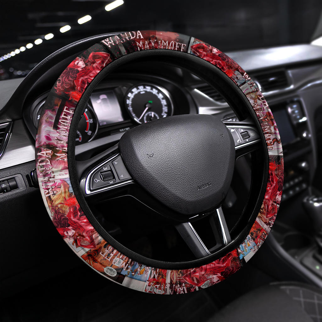 Wanda Maximoff Scarlet Witch Steering Wheel Cover Movie Car Accessories Custom For Fans At22070101