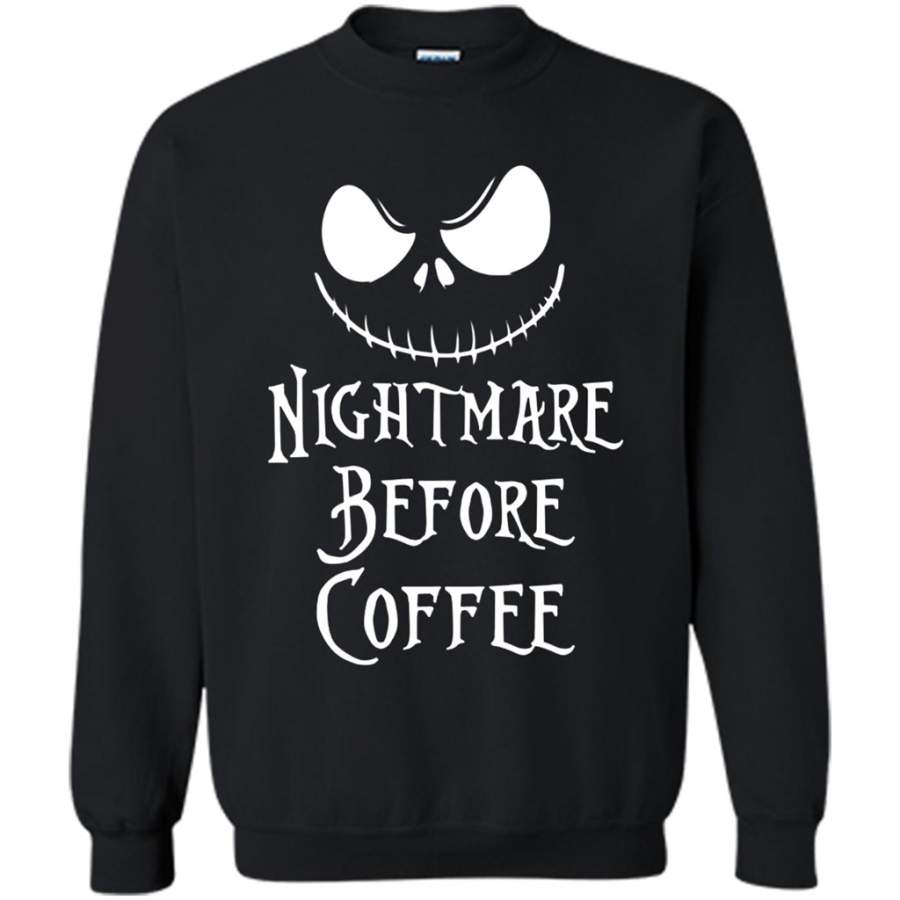 A Nightmare Before Coffee, Halloween Gift funny – Gildan Crewneck Sweatshirt