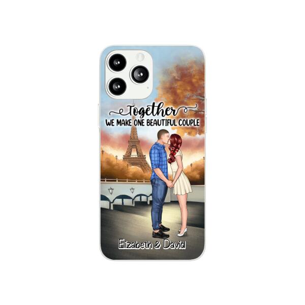 Eiffel Tower Beautiful Couple – Personalized Phone Case For Couples, Valentine’S Day