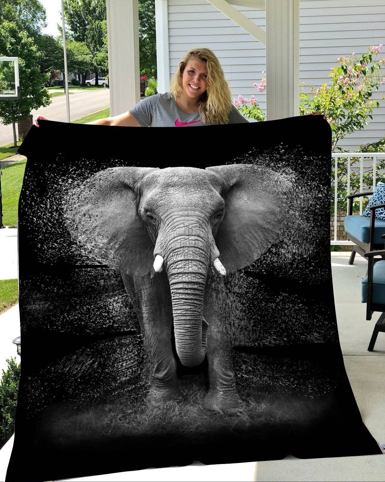 Get Here Elephant Fleece Blanket