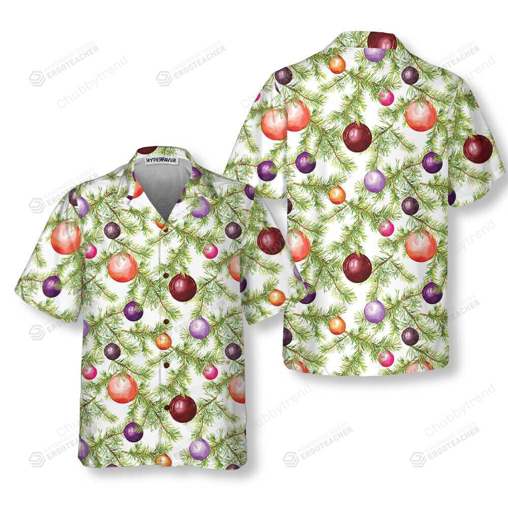 Christmas Baubles And Fir Tree Twigs Hawaii Shirt Ha28105