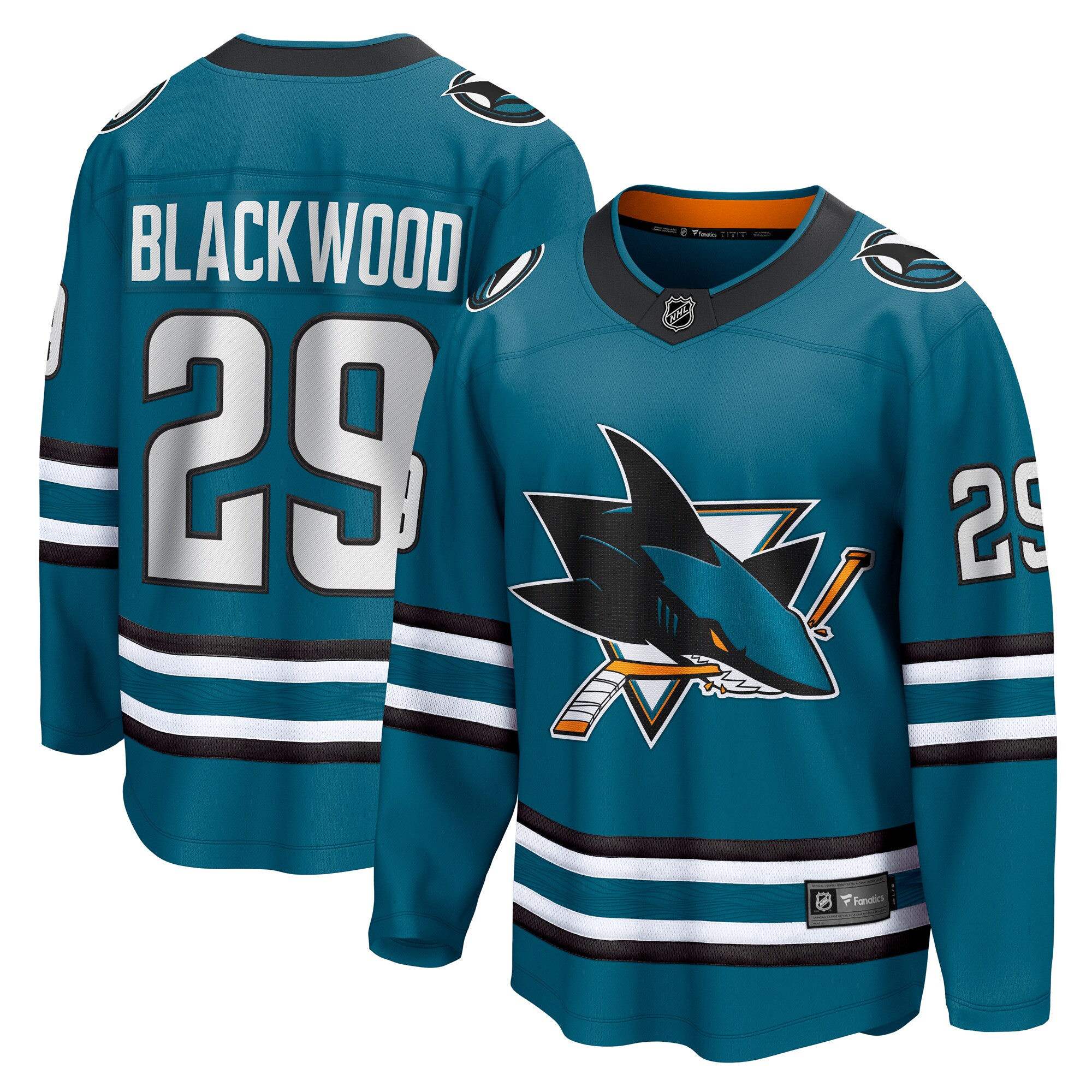 Men's San Jose Sharks Mackenzie Blackwood Teal Home Breakaway Jersey