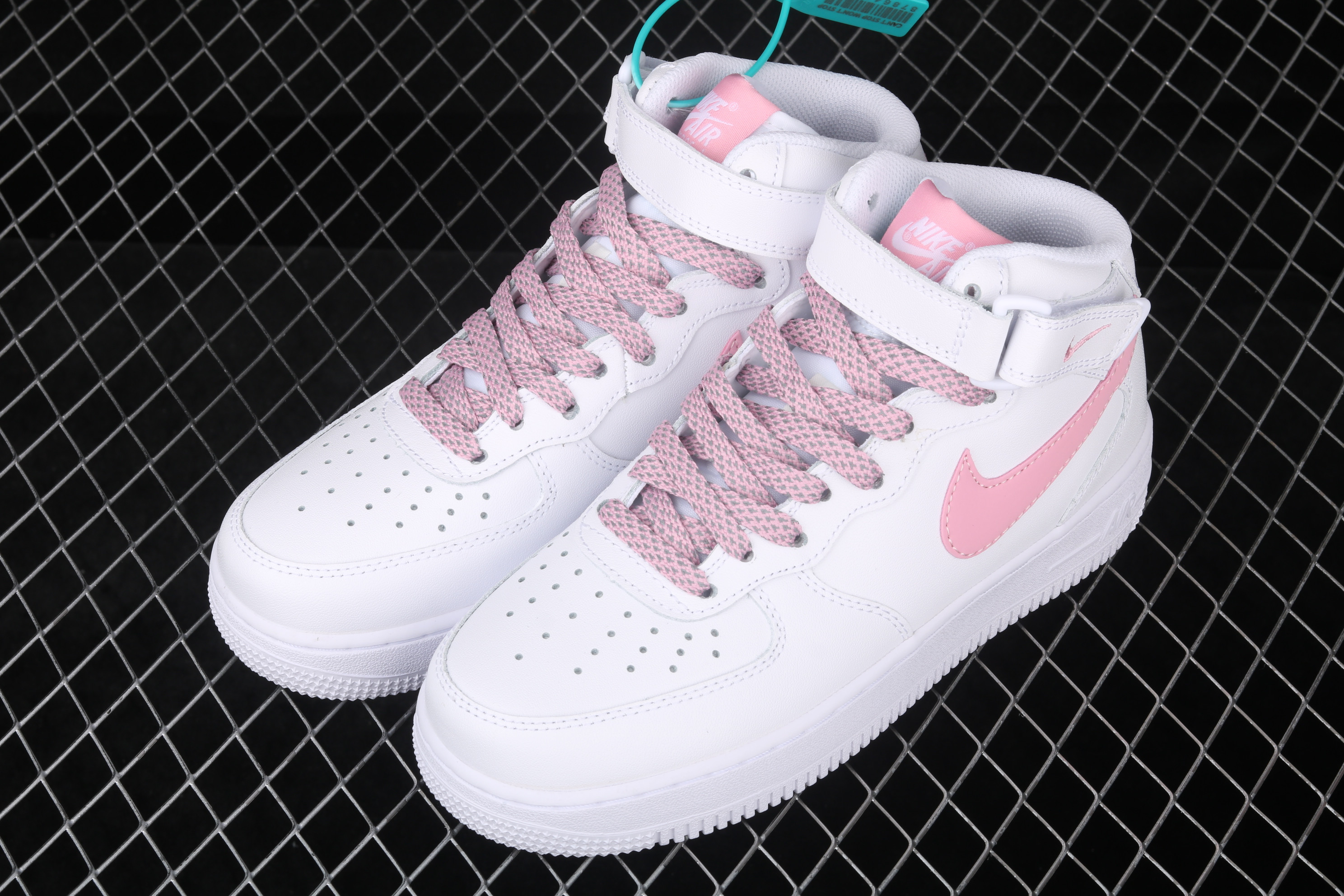 Nike Air Force 1’07 Mid Pink Silver Reflective Light Women Sneakers PR-525282