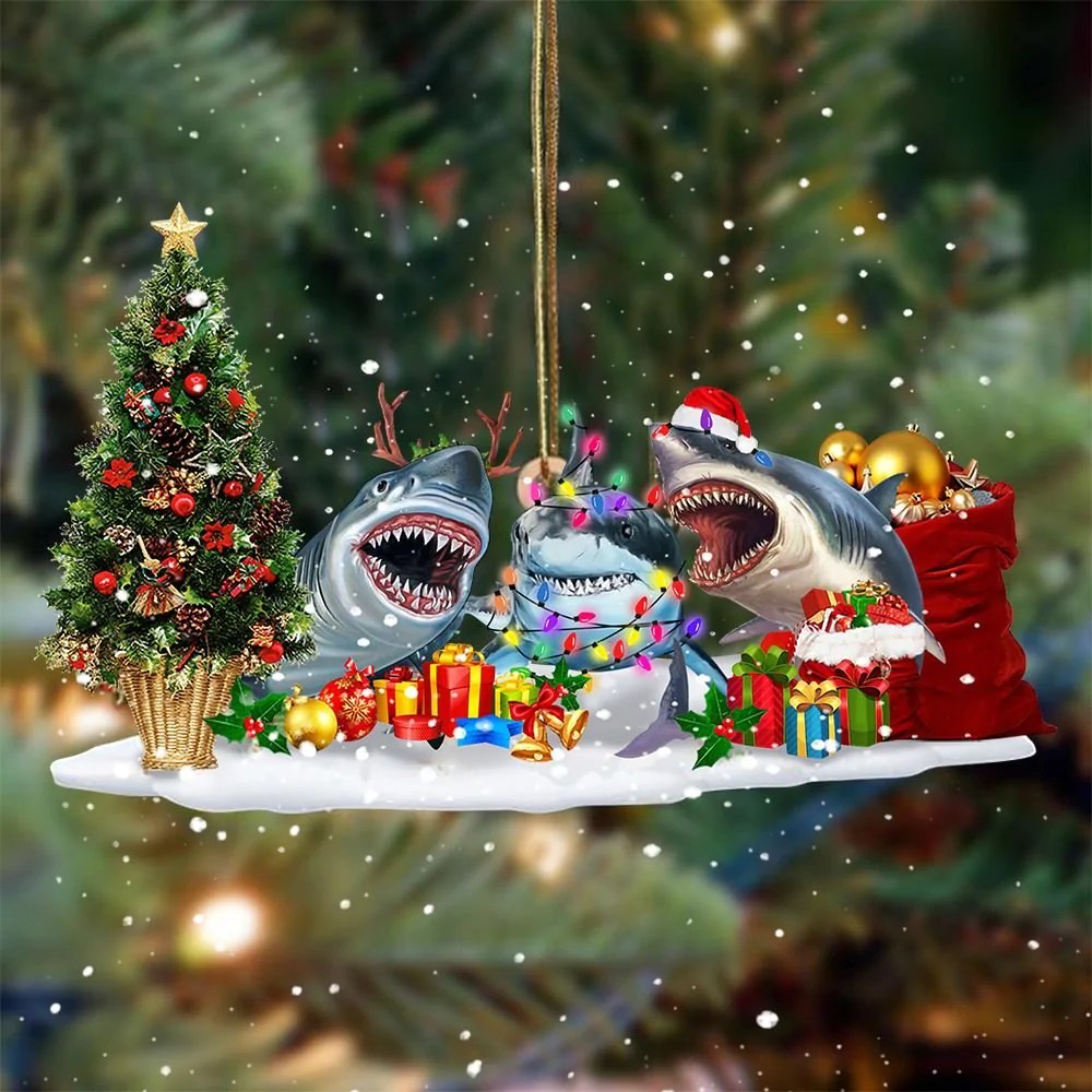 Waybackapparel Shark Xmas Ornament Car Hanging Ornament