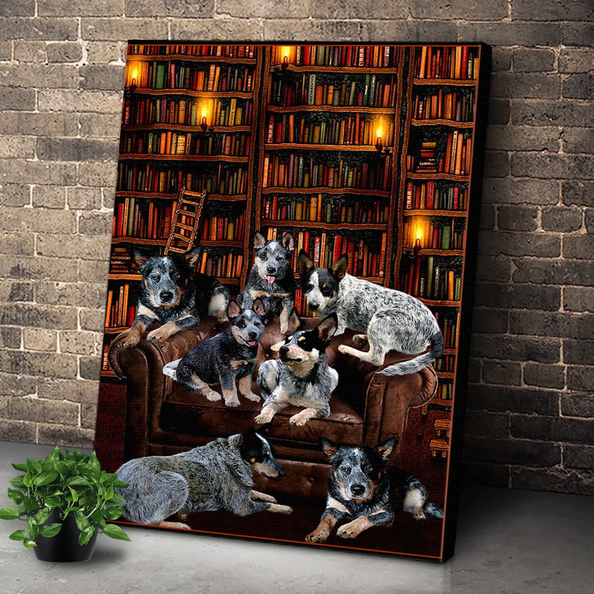 Australian Cattle Dog & Book – Gift For Home Decor, Best Gift Idea, Gift For Family – Canvas Prints, Matte Canvas