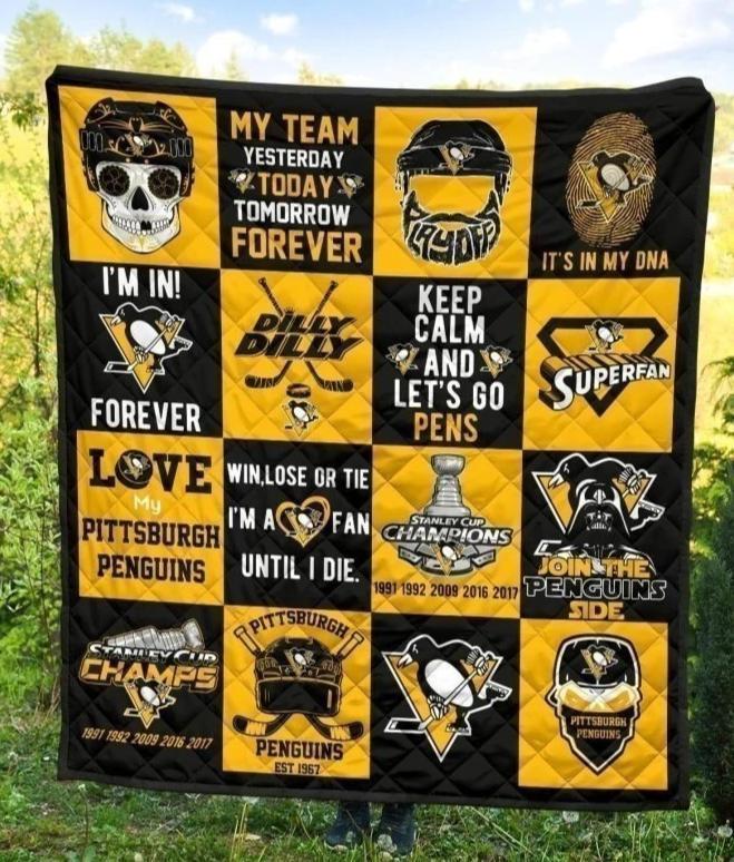 My Team Pittsburgh Penguins Quilt Blanket Hockey Fan Gift Idea