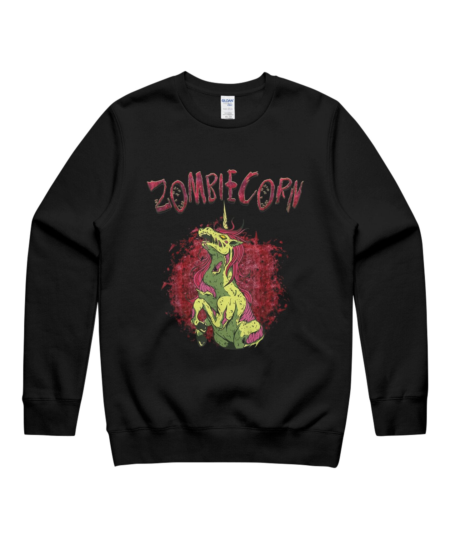 Zombiecorn Zombie Unicorn Rainbow Scary Funny Unisex Crewneck Sweatshirt