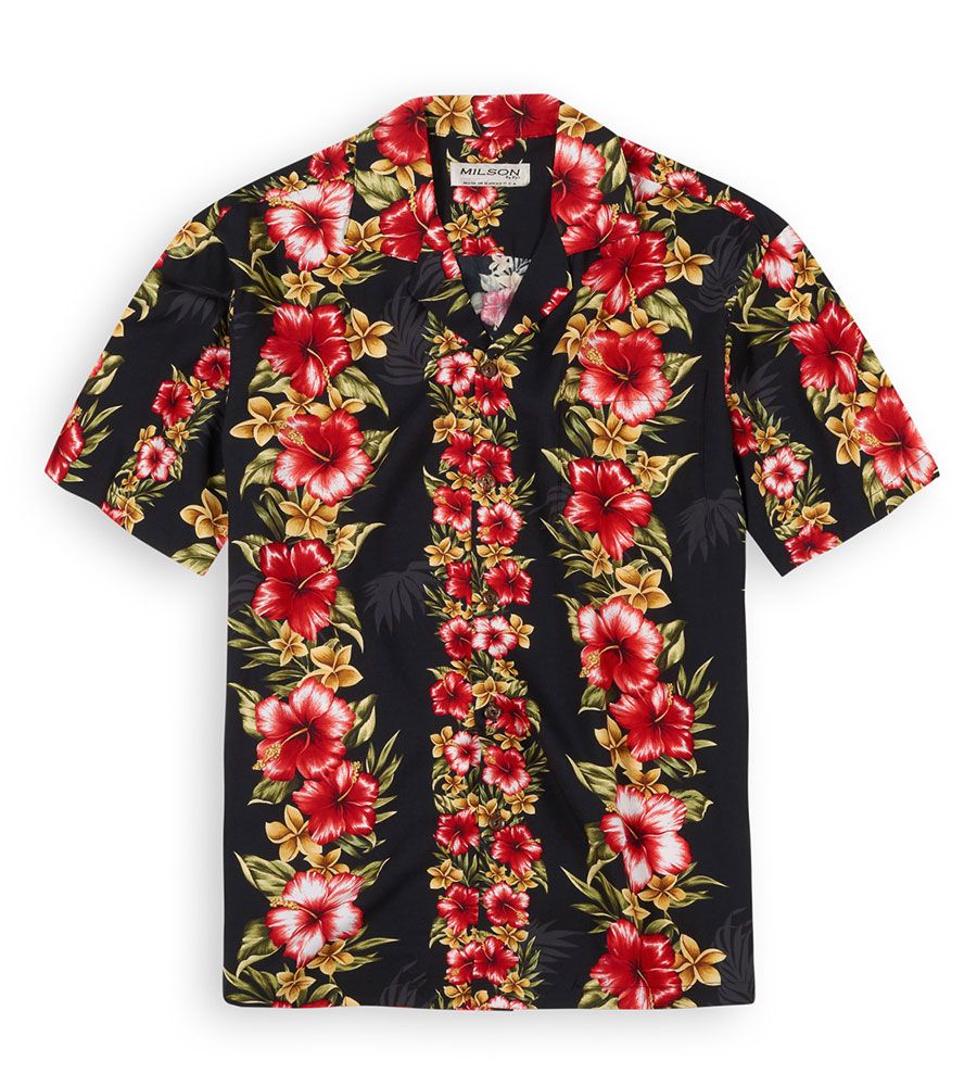 Hibiscus Black Unique Design Hawaii Shirt Ha36502