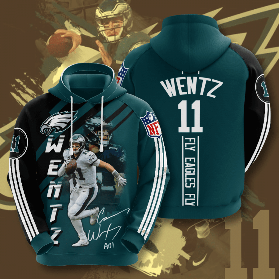 Philadelphia Eagles Carson Wentz 92 Unisex 3D Hoodie Gift For Fans