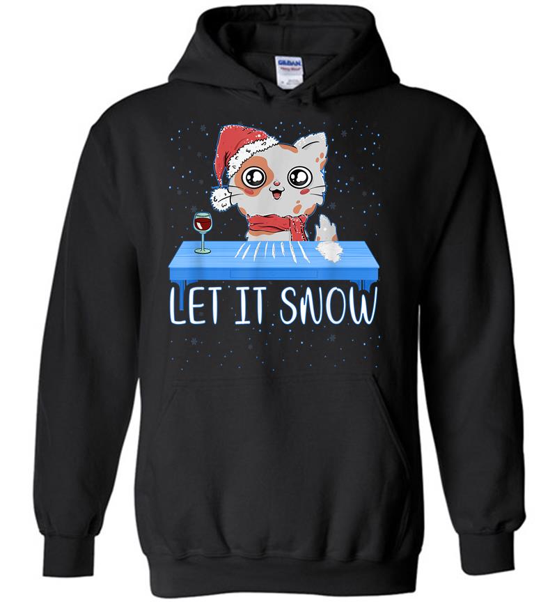 Let It Snow Santa Cocaine Adult Humor Cat Kitten Funny Gag Hoodies