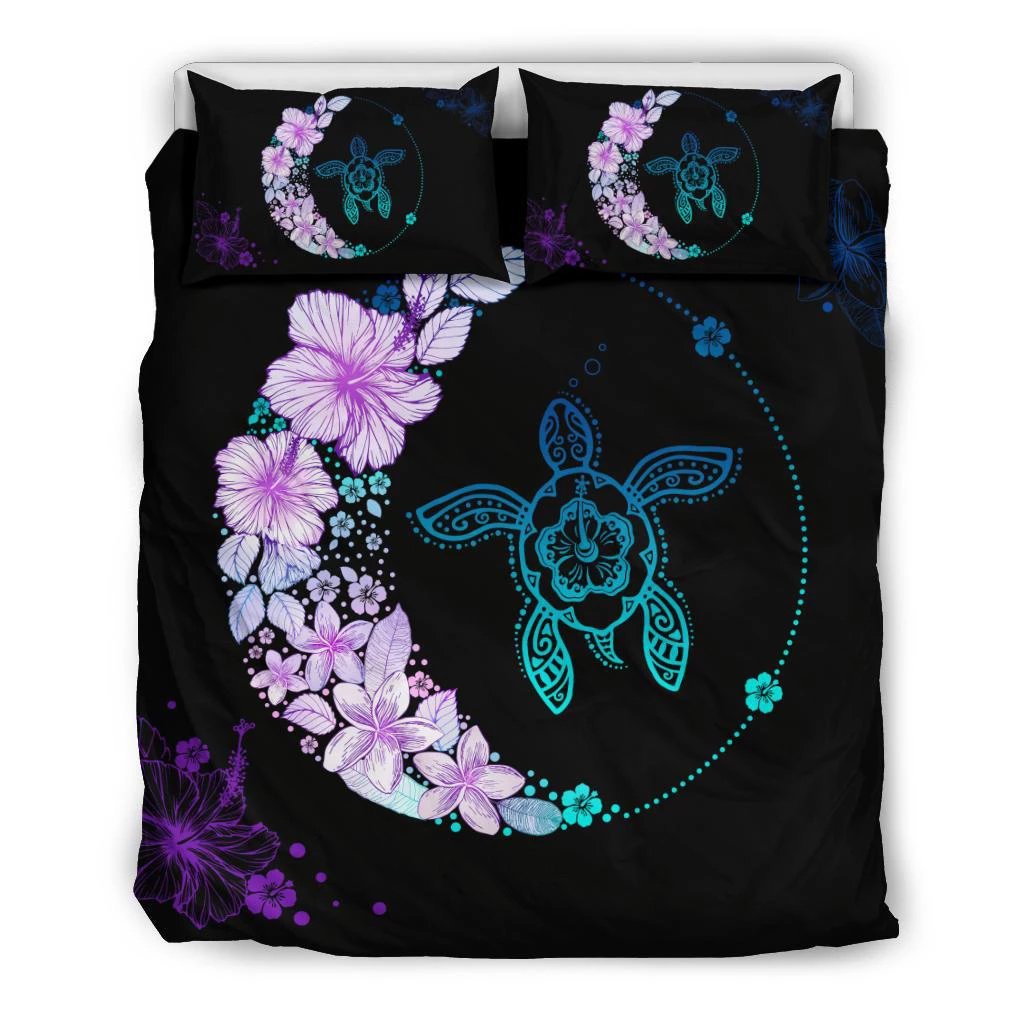 Hawaiian Hibiscus Plumeria Turtle Colorful Flower Bedding Set – AH J2