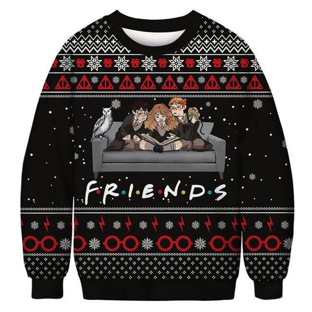 3D Funny Ugly Christmas Sweater  Print Christmas Jumpers