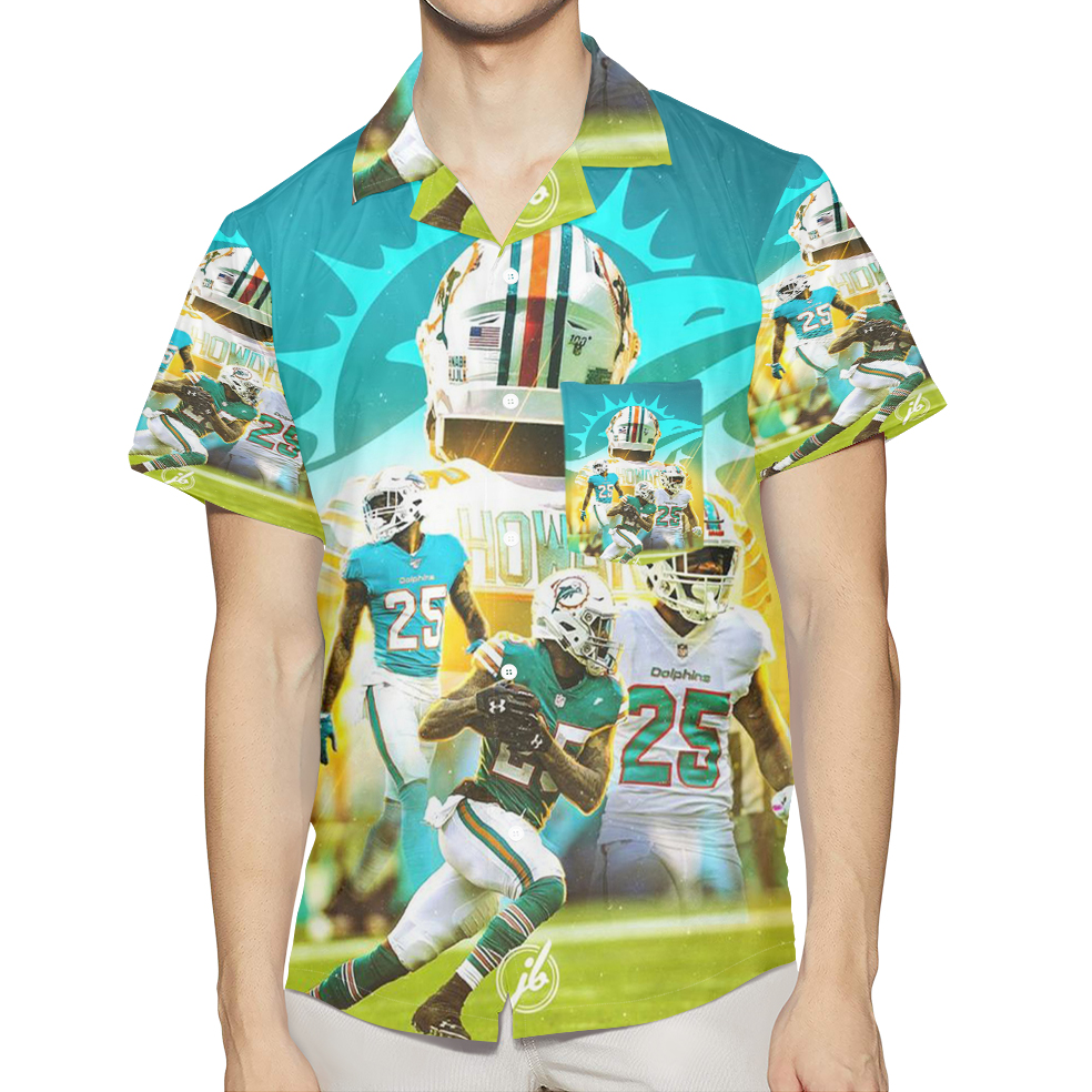 Miami Dolphins Xavien Howard2 3D All Over Print Summer Beach Hawaiian Shirt With Pocket