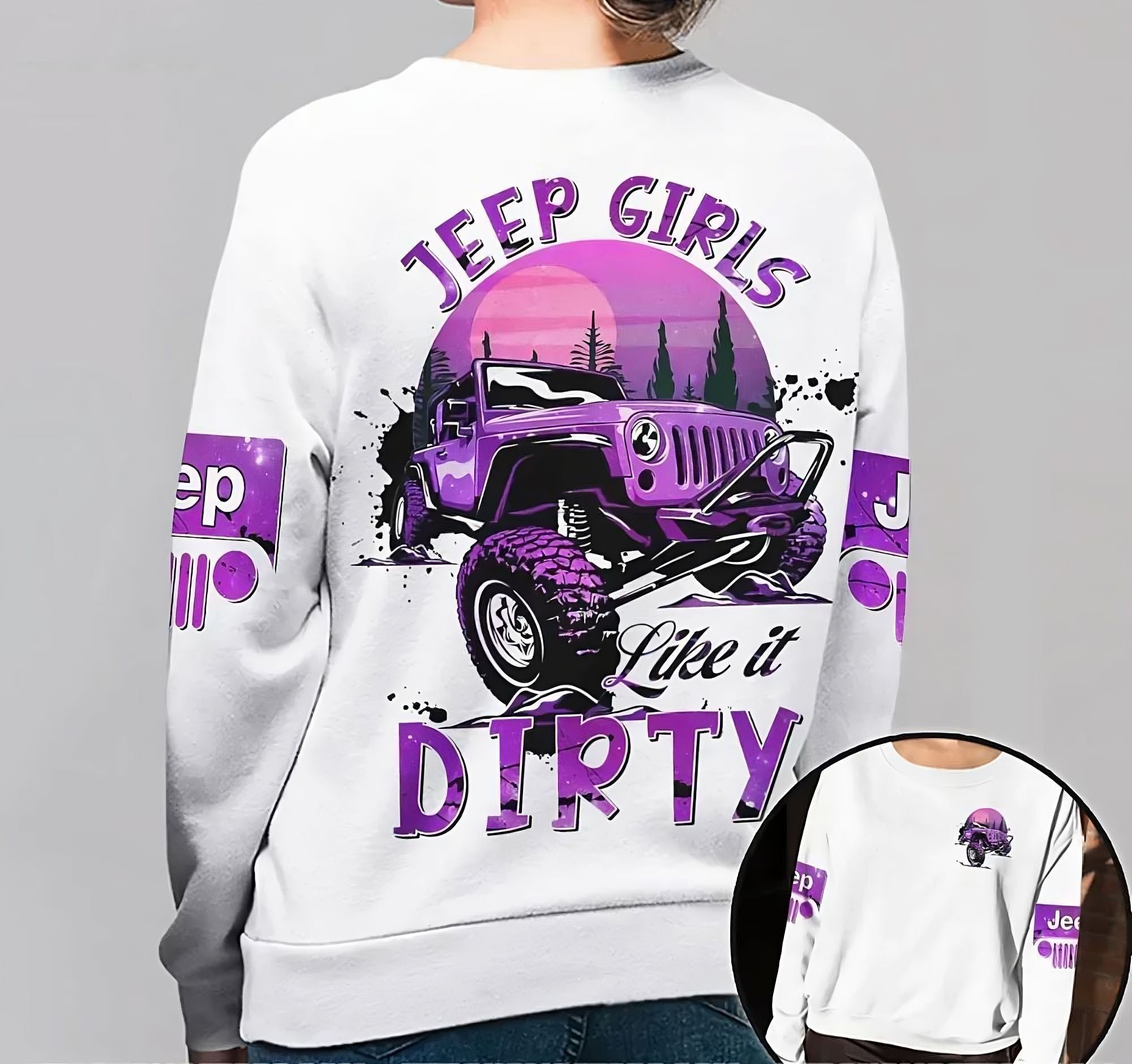 Jeep Girls Like It Dirty All Over Print Sweatshirt