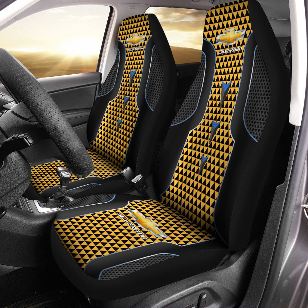 Chevrolet Silverado Car Seat Cover (Set Of 2) Ver 1 (Yellow)