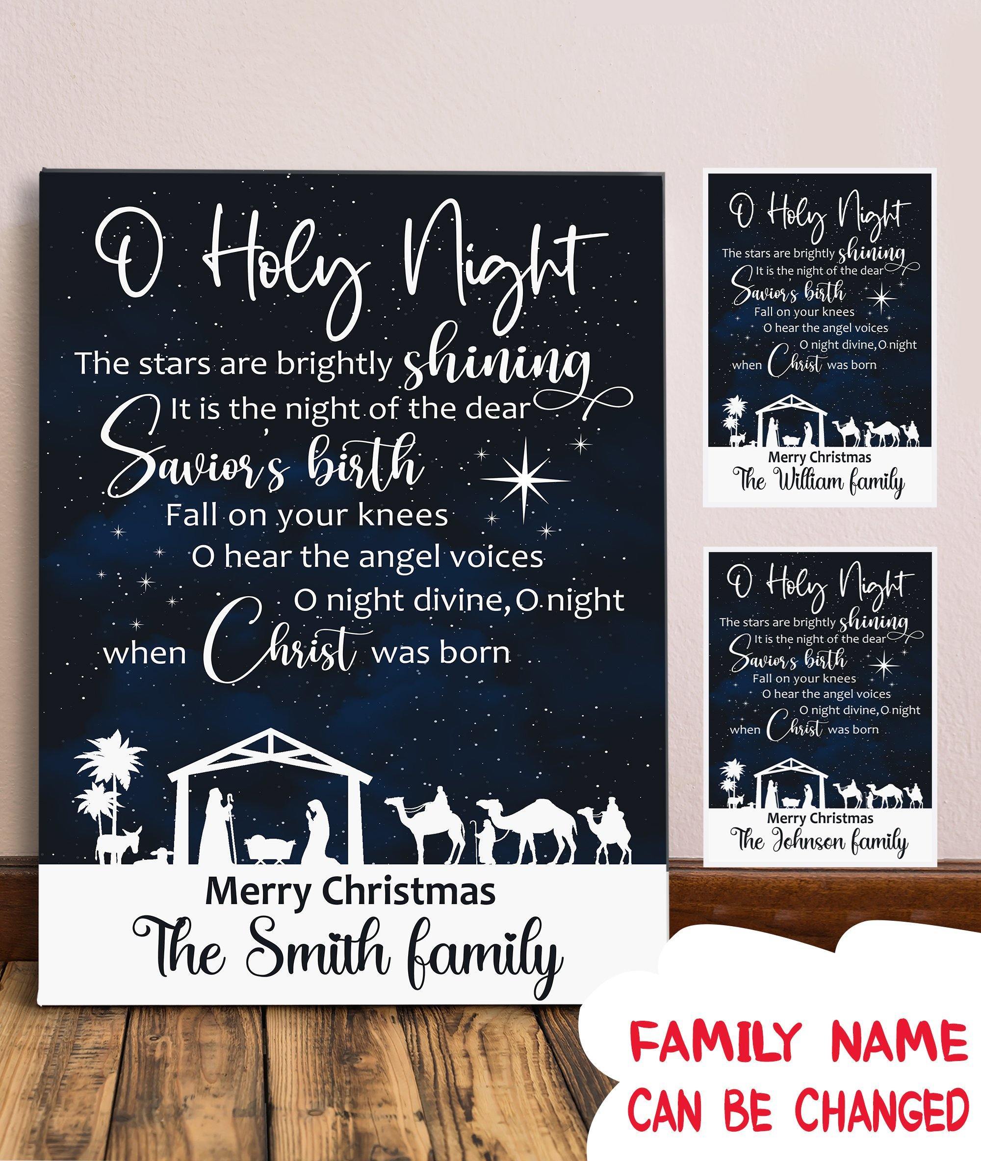 [Personalized Name] O Holy Night – Home Decoration – Canvas Prints, Matte Canvas