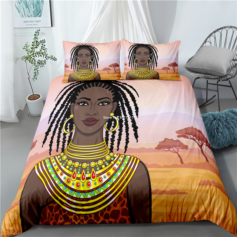 3D Africanpin Down Quilt Cover Pillowcase Fashion Home Decorative Bedding Set Duvet Covers