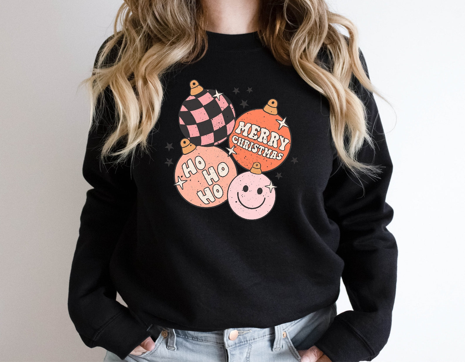 Retro Christmas Sweatshirt 2D Crewneck Sweatshirt All Over Print Sweatshirt For Women Sweatshirt For Men Sws4498