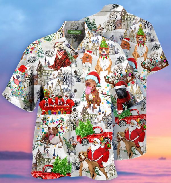 Christmas Pit Bulls Hawaii Shirt For Men Women Ha19014