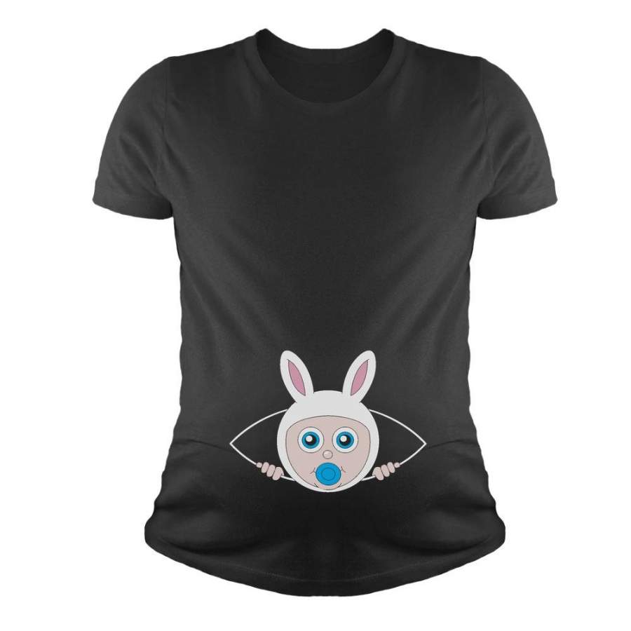 Picaboo Bunny Peeking Baby Maternity Shirt