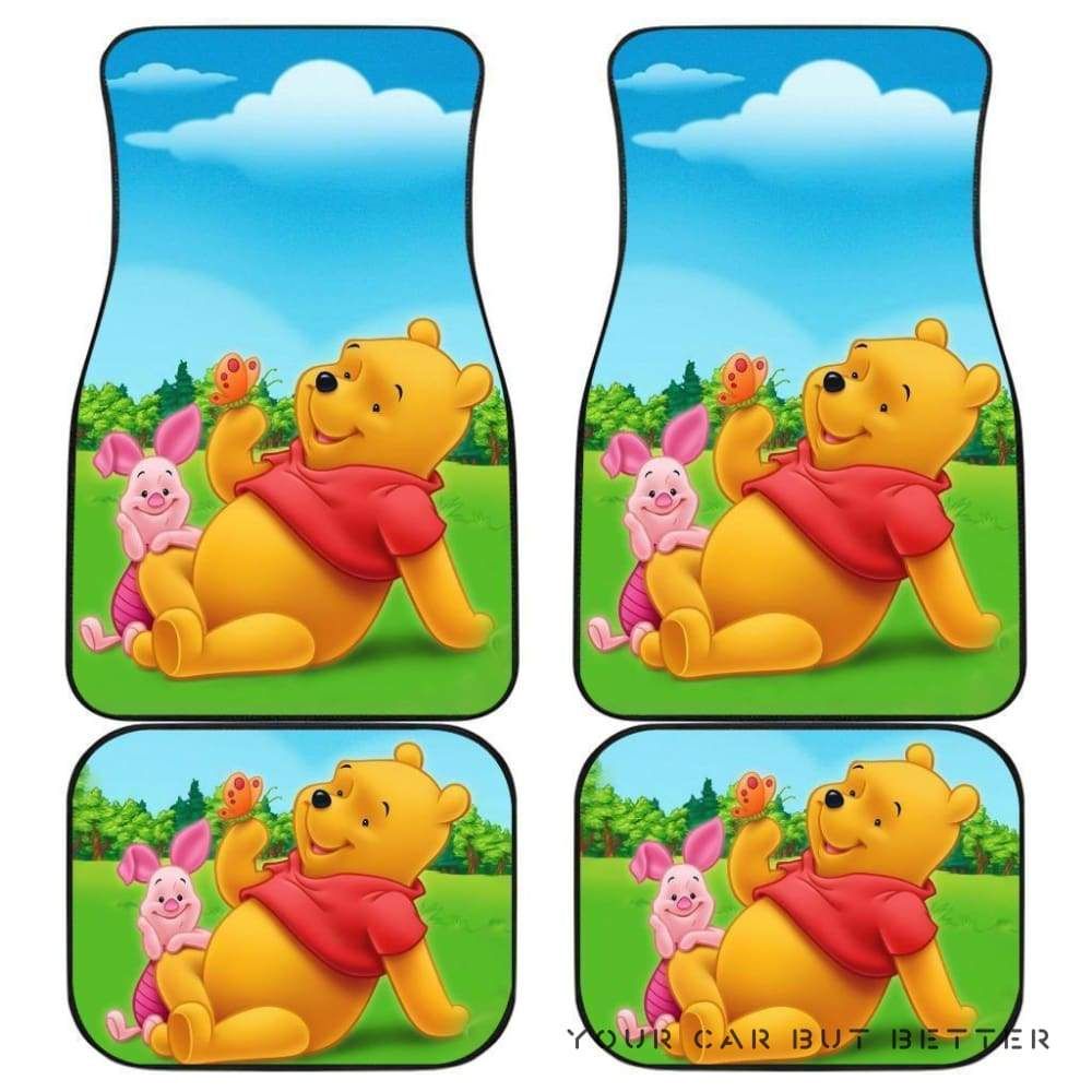 Pooh And Piglet Playing In Garden Car Floor Mats 173218 Personalized Car Seat Floor Mat Custom Print