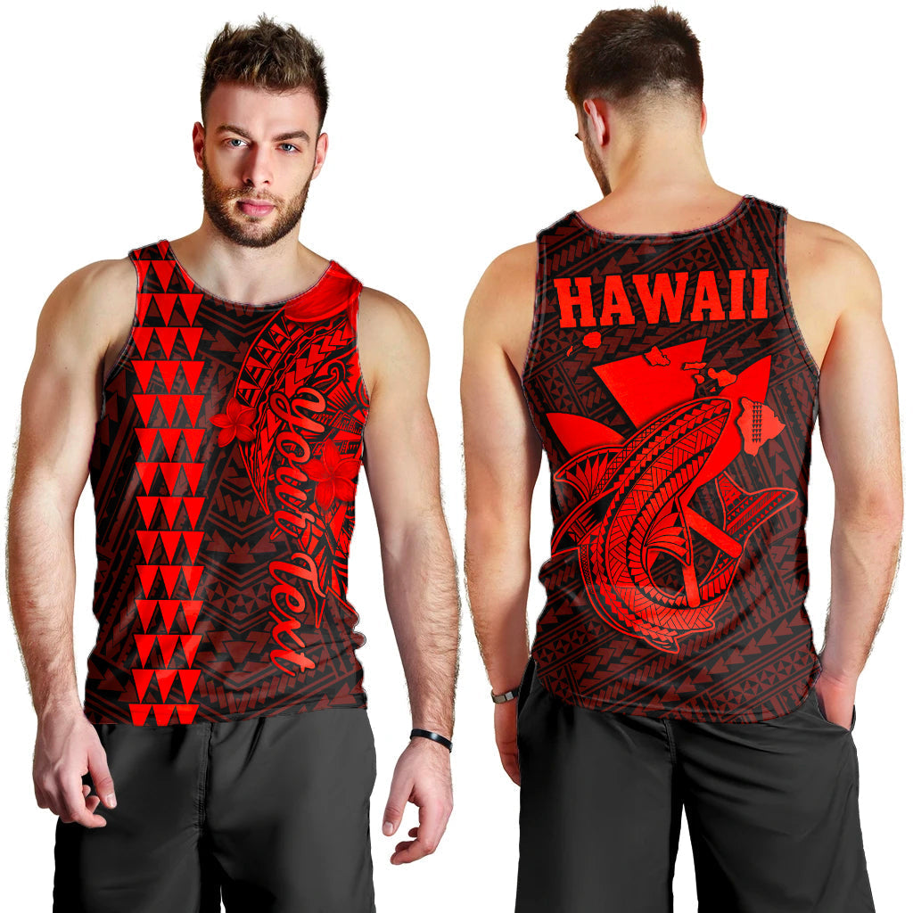 Custom Personalised Hawaii Men Tank Top Kakau Kanaka Maoli Combine Polynesian Shark Ver.06 Lt14