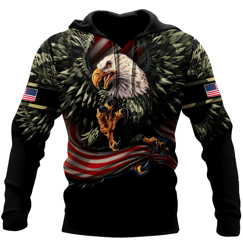 Eagle Grumpy Us Veteran Black Color All Over Print Hoodie S For Men And Women