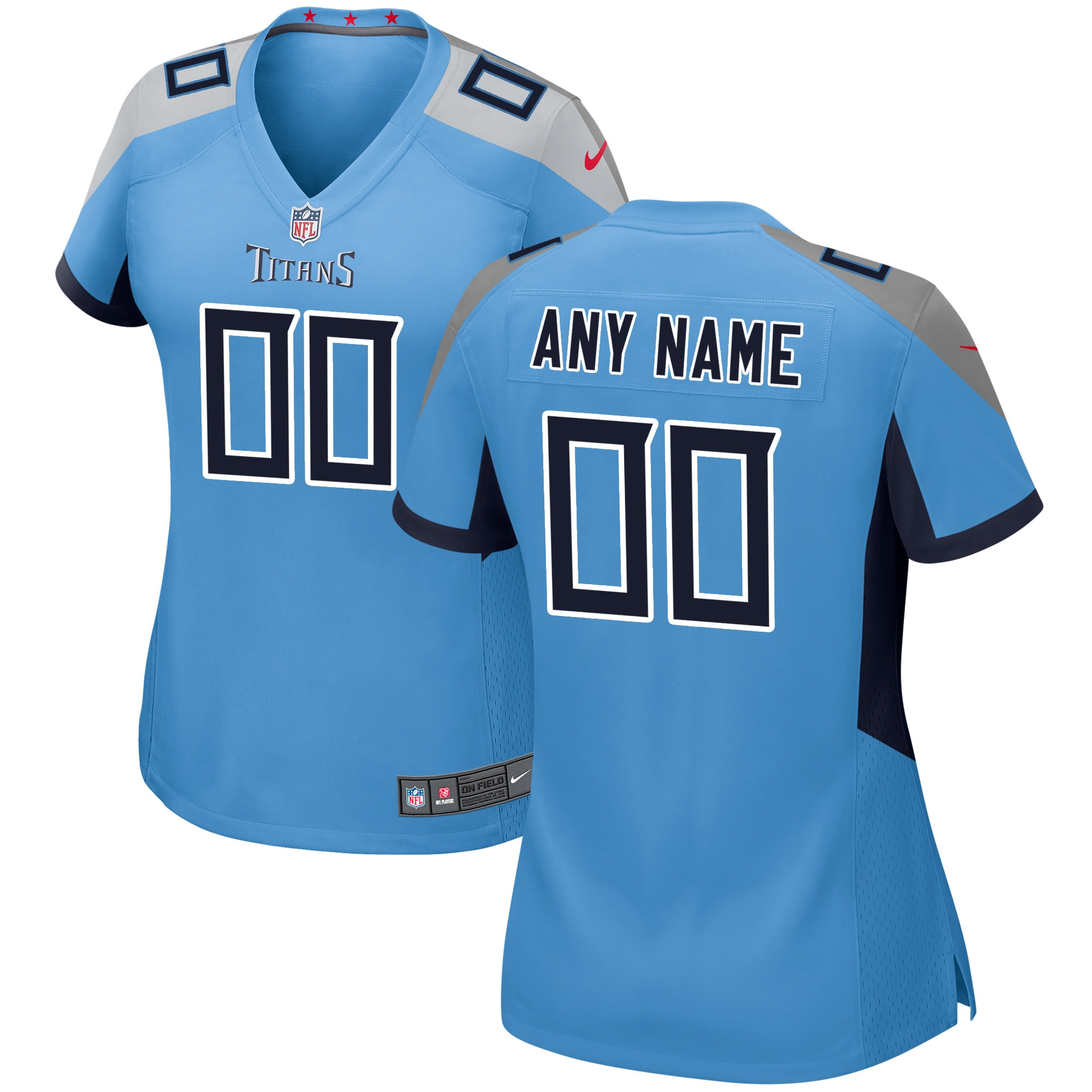 Tennessee Titans Womens Alternate Custom Game Jersey – Light Blue Custom Jerseys NFL