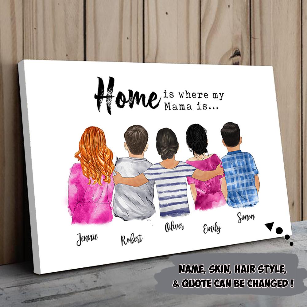 Personalized Mother’S Hug Mom/Daughters/Sons, Sisters/Brothers, Grandma/Granddaughters Poster Canvas, Perfect Gift For Mother’S Day – Custom Gift Watercolor Art – Uond